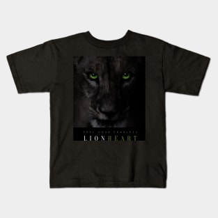 BLACK LION HEART Fine Art Kids T-Shirt